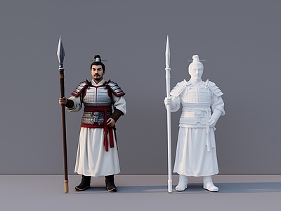 新中式虚拟人物 古代士兵 古代人物