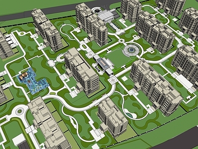 现代主义小区建筑 欧式住宅景观 欧式小高层