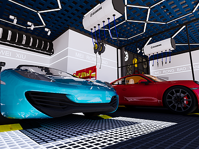 现代简约汽车4S店 汽车4S店 汽车美容店