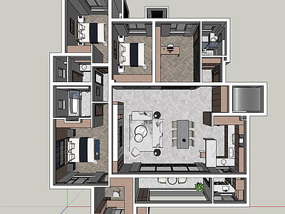 现代简约家装鸟瞰