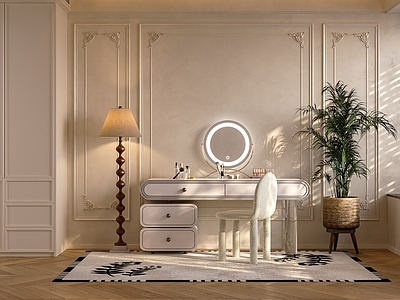 奶油风妆台妆凳 奶油风 法式风 北欧风 网红款 成品家具
