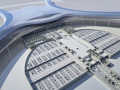 极简主义地下车库 机场地下剖面 剖面