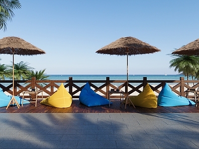 热带滨海休闲风其他餐饮空间 海边咖啡 海边bar 酒吧