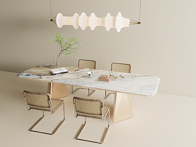 奶油风餐桌椅 法式餐桌椅 意式轻奢餐桌椅