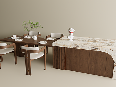 现代简约餐桌椅 中古风餐桌椅 意式风餐桌椅