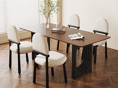 奶油风休闲桌椅