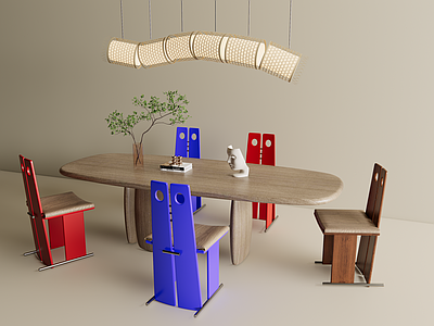 现代极简餐桌椅 孟菲斯风餐桌椅z 中古风餐桌椅