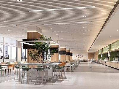 现代简约学生食堂 食堂