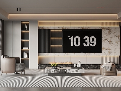 现代极简家居客厅