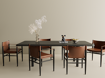 现代简约餐桌椅 中古风餐桌椅y 意式轻奢餐桌椅