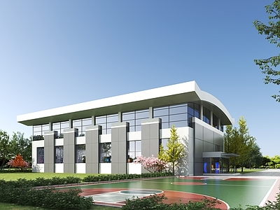 现代主义体育馆外观