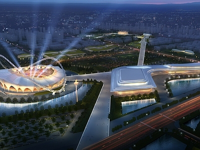 现代主义体育馆外观 场馆 西安体育中心 网球馆 体育馆