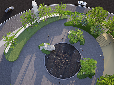 现代主义广场景观 现代广场景观 商业广场景观 广场水景 入口水景 精神堡垒