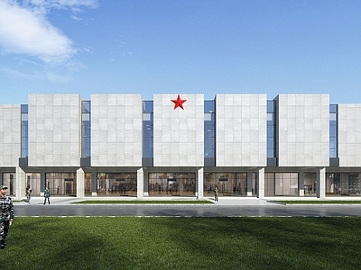 现代主义体育馆外观 现代体训馆