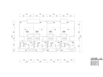 美式别墅建筑 联排别墅 施工图