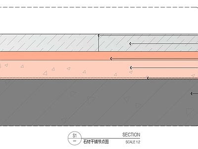 花岗岩 石材干铺地面构造 施工图