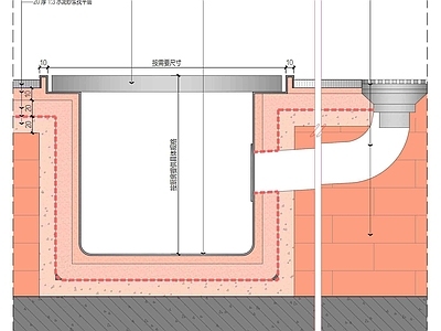 地面综合节点 厨房地沟构造 施工图