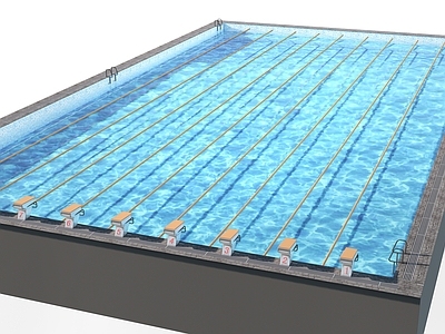 现代简约体育建筑 现代游泳池  游泳馆游泳池   游泳池跳台