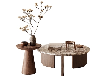 中古风几类组合 现代侘寂风茶几