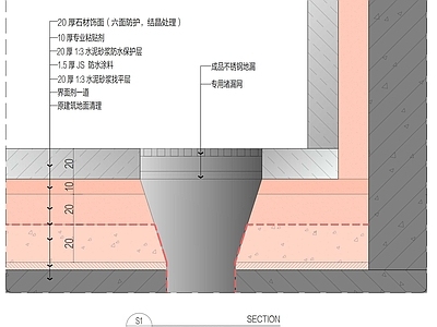 地面综合节点 地漏大样 施工图
