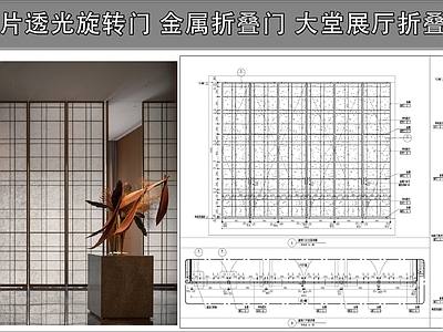 综合门节点 胶片透光旋转门 金属折叠门 大堂展厅折叠门 旋转门节点 折叠门节点 施工图