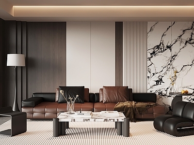 意式极简开放式客厅