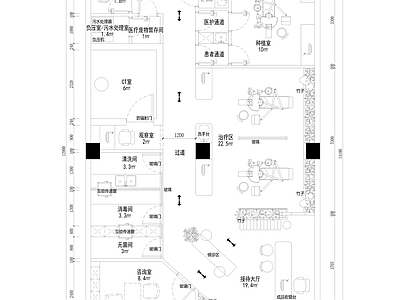 现代医院 口腔诊所平面图 口腔医院 施工图