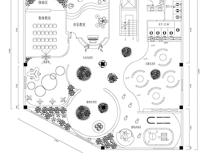 现代其他工装空间 自闭症患者娱乐室 施工图