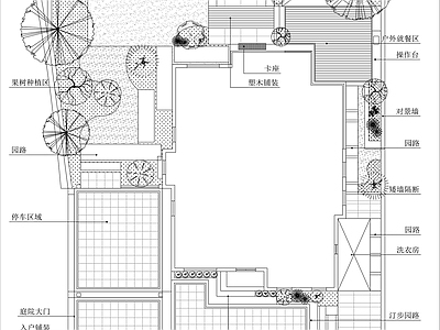 现代庭院 庭院花园 施工图