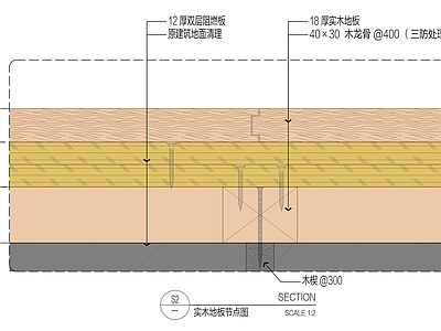 木地板 实木地板地面构造 施工图