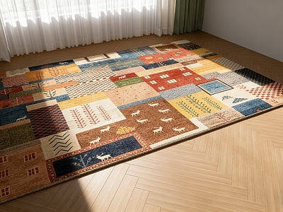 北欧儿童地毯 高级多巴胺地毯 中古风地毯