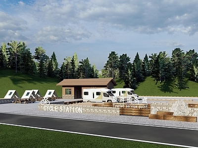 北欧风房车营地 旅游景区服务点 旅游综合服务中心 旅游站点服务站 露营地 房车露营地