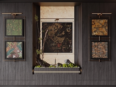 复古挂画 装饰画 苔藓 室内景观