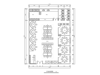 现代火锅店 火锅店 300㎡ 平面布局图 施工图