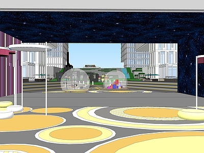 办公景观 活动通道 产业园景观