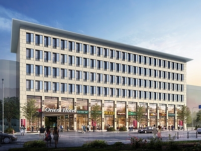 现代简约酒店外观 酒店 商业