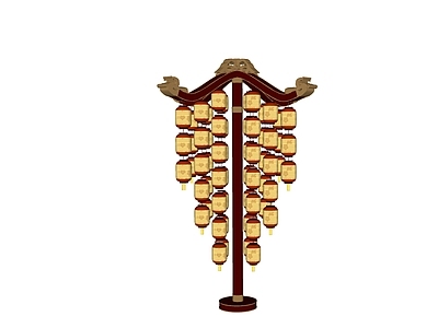 新中式春节美陈 落地灯 仿古灯 美陈