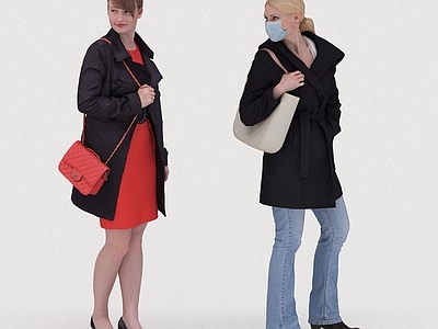 现代简约多人 人物行人路人美女