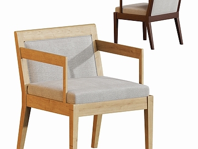 新中式休闲椅 现代原木餐椅