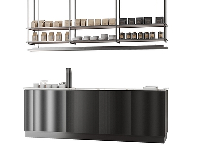 极简收银台 现代咖啡厅 咖啡厅吧台 收银台 咖啡厅摆件