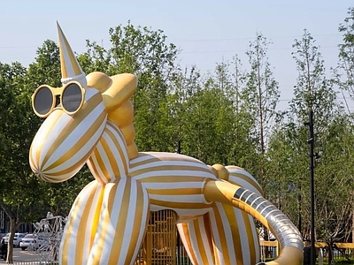 现代其他景观小品 独角马儿童滑梯
