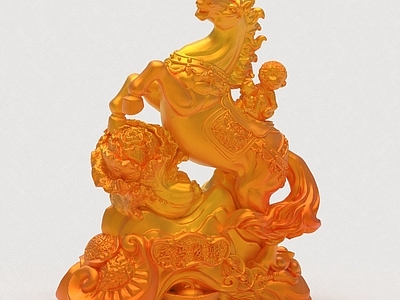 新中式雕塑摆件 新春马年摆件