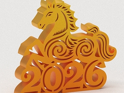 新中式雕塑摆件 新春马年摆件