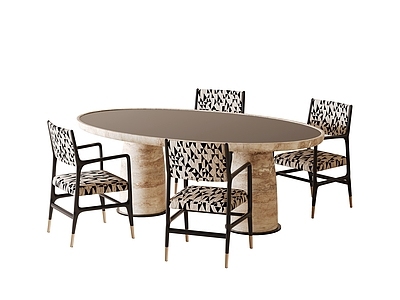 现代轻奢餐桌椅 法式复古风餐桌椅