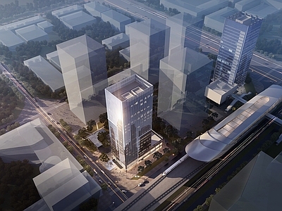 现代主义写字楼 现代高层办公楼