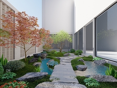 日式禅意别墅庭院