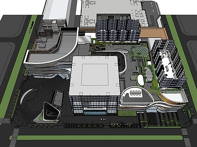 现代主义商业综合体景观 深圳湾 万科商业 商业办公 高端商业 现代简约商业