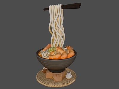 日式餐具 粉面雕塑艺术装置