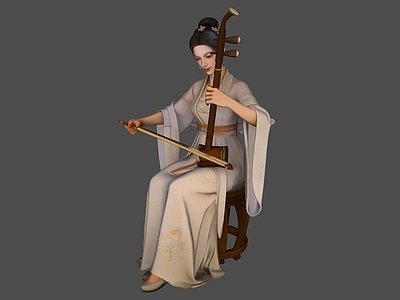 新中式女人 乐器古装人物