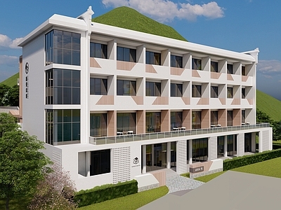 新中式民宿建筑 民宿改造 酒店 立面改造